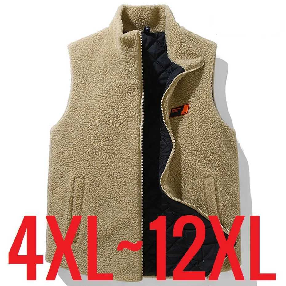 Men's Down Parkas 2024 New in Mens Sleeveless Jacket Winter Warm Polar Fleece Padded Vest Men Autumn Plush Big Size Waistcoat Male Large Plus 12X