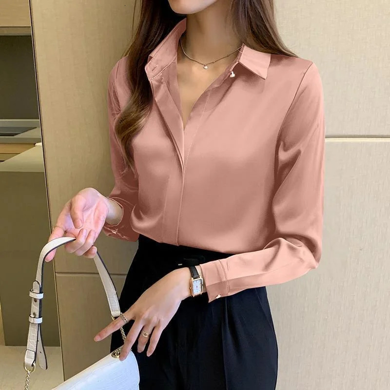 Woman Spring Autumn Style Blouses Shirts Lady Casual Long Sleeve Turndown Collar Blusas Tops DF48 241121