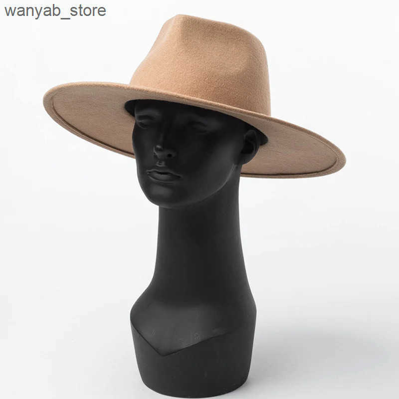 Wide Brim Hats Bucket Hats Classical Wide Brim Porkpie Fedora Hat Camel Black % Wool Hats Men Women Crushable Winter Hat Derby Wedding Church Jazz Hat