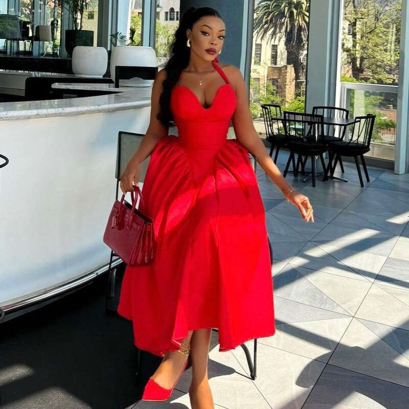 African Strapless Neck Hanging Women's Formal European And American Banquet Evening Dress, Bridesmaid Dress B1