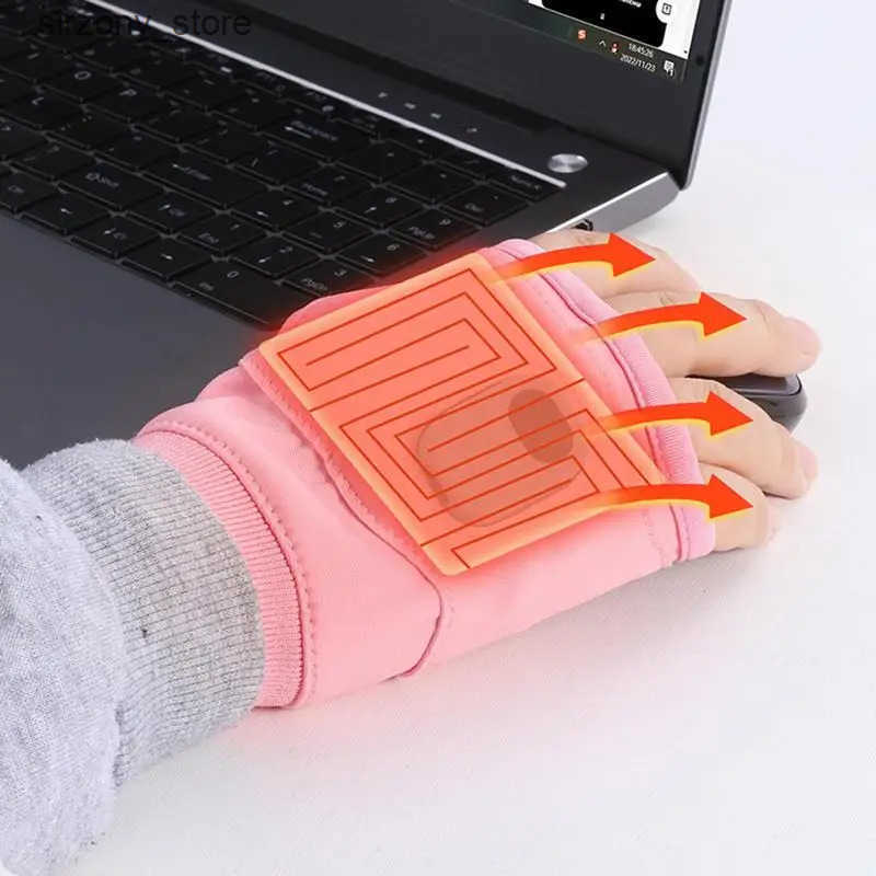 Mittens Comfort Warm Gloves Electric Winter Heating USB Rechargeable Smart Warm Winter Gloves For Skiing Cold Weather Driving Hiking J241130