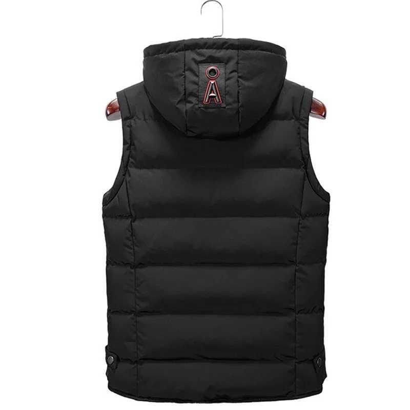 Men's Down Parkas Winter Casual Vests Warm Hood Jacket Vest Men Sleeveless Streetwear Jackets Parkas Vests Men Outerwear Quality Mens Vest Brand 