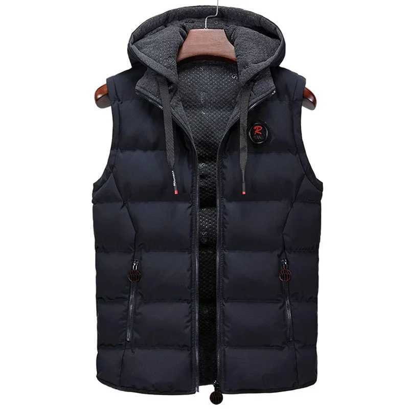 Men's Down Parkas Winter Casual Vests Warm Hood Jacket Vest Men Sleeveless Streetwear Jackets Parkas Vests Men Outerwear Quality Mens Vest Brand 