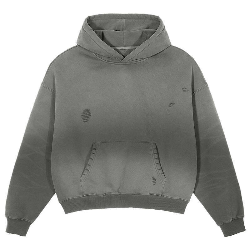 Men's Heavyweight Retro Loose Short For Teenagers With Off Shoulder Design, Double Layered Hat Men's Hoodie B3