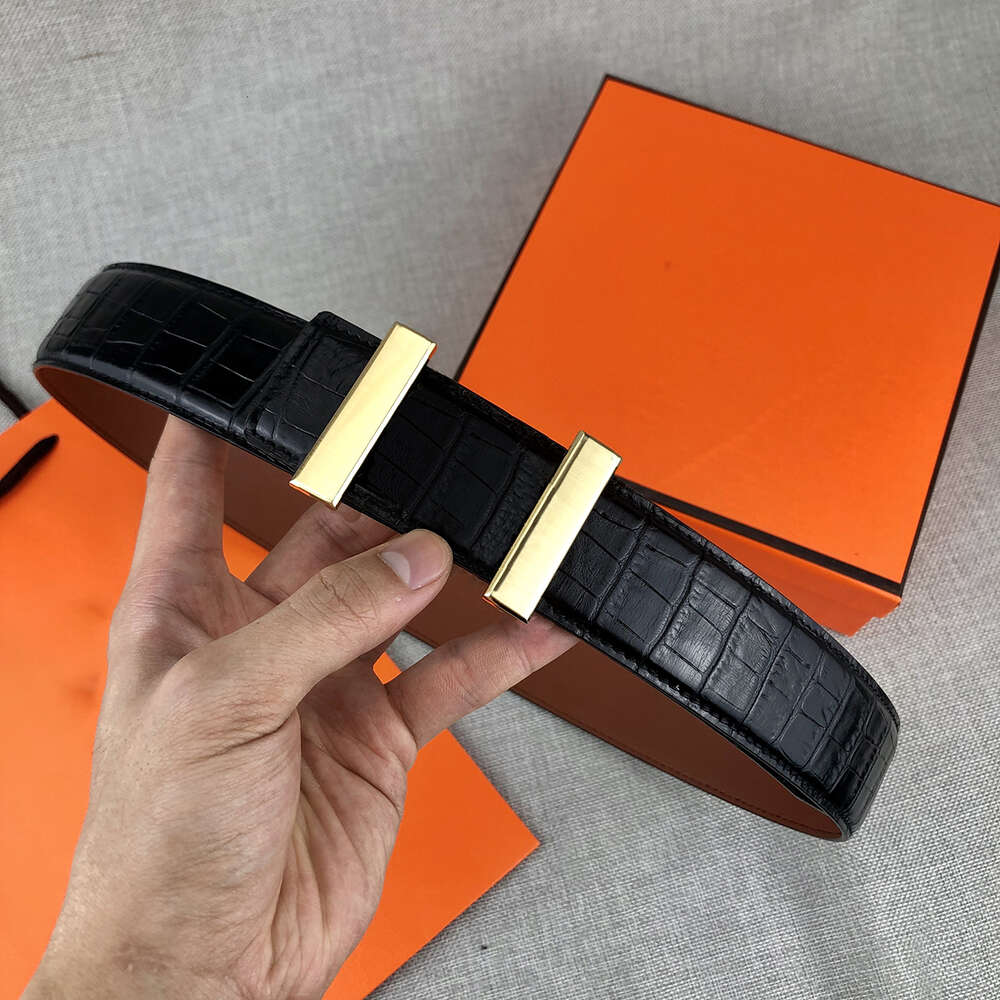 Fashion Designer Belt Men Brand Luxury Women Letter Buckle Genuine Leather Belt Simple Belts Lady h Waistband High Quality Alligator Pattern 3.8cm