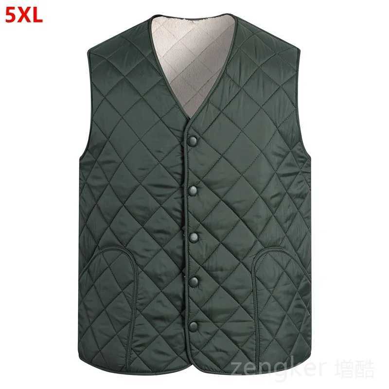 Men's Down Parkas Winter vest mens new plus velvet thickened warm fleece jacket 5XL 4XL plus size vest jacket men clothing 3XL vest for men z2411