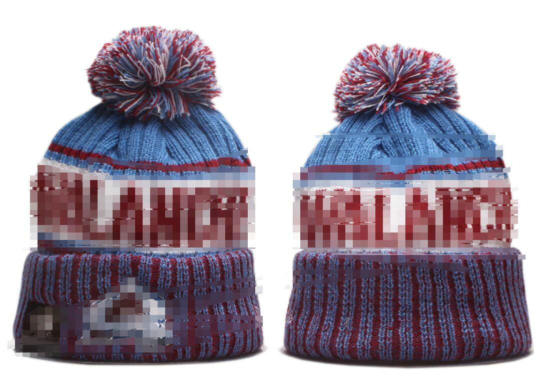 Men Knitted Cuffed Pom 2024 Avalanche Beanies Bobble Hats Sport Knit Hat Striped Sideline Wool Warm BasEball Beanies Cap For Women a1