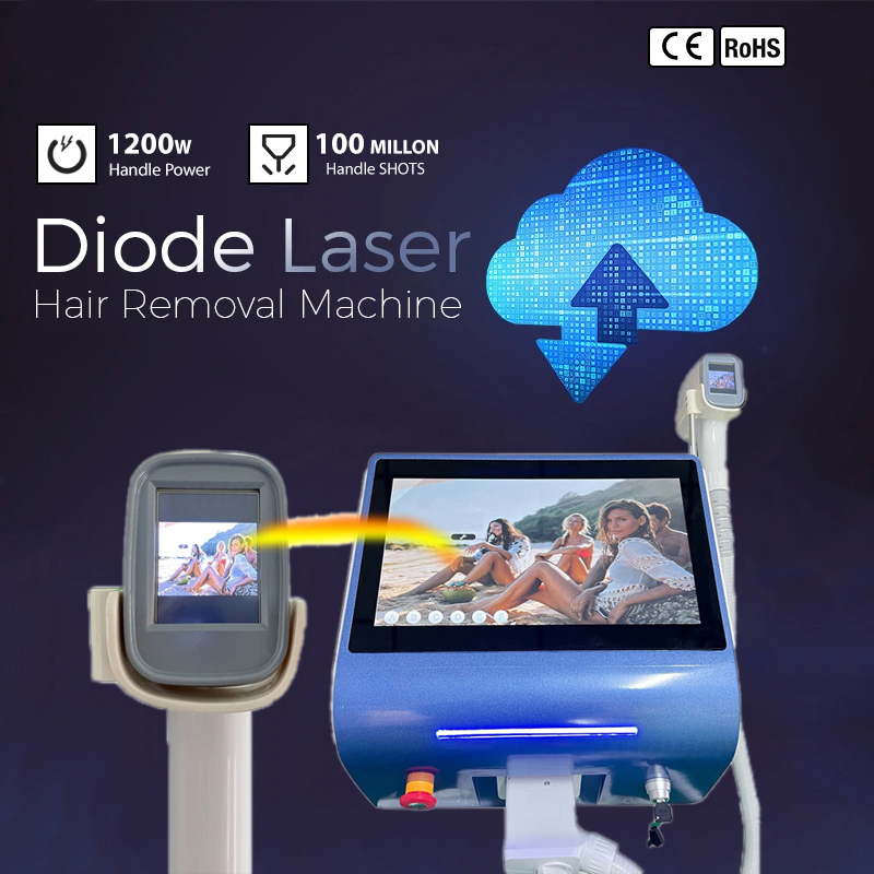 2025 Best New 1200W Diode Laser Hair Removal 755nm 808nm 1064nm Diode Laser Ice Point No Pain No Side Effect Depilation Skin Rejuvenation Beauty Equip