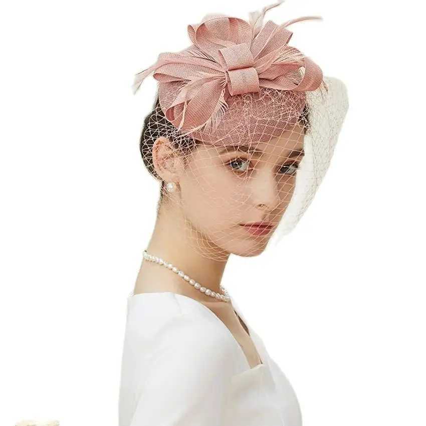 Wide Brim Hats Bucket Hats Hot Fancy Fascinators Pillbox Hats for Womens Headdress Cocktail Tea Party Kentucky Derby Jockey Club Hair Accessories Y240