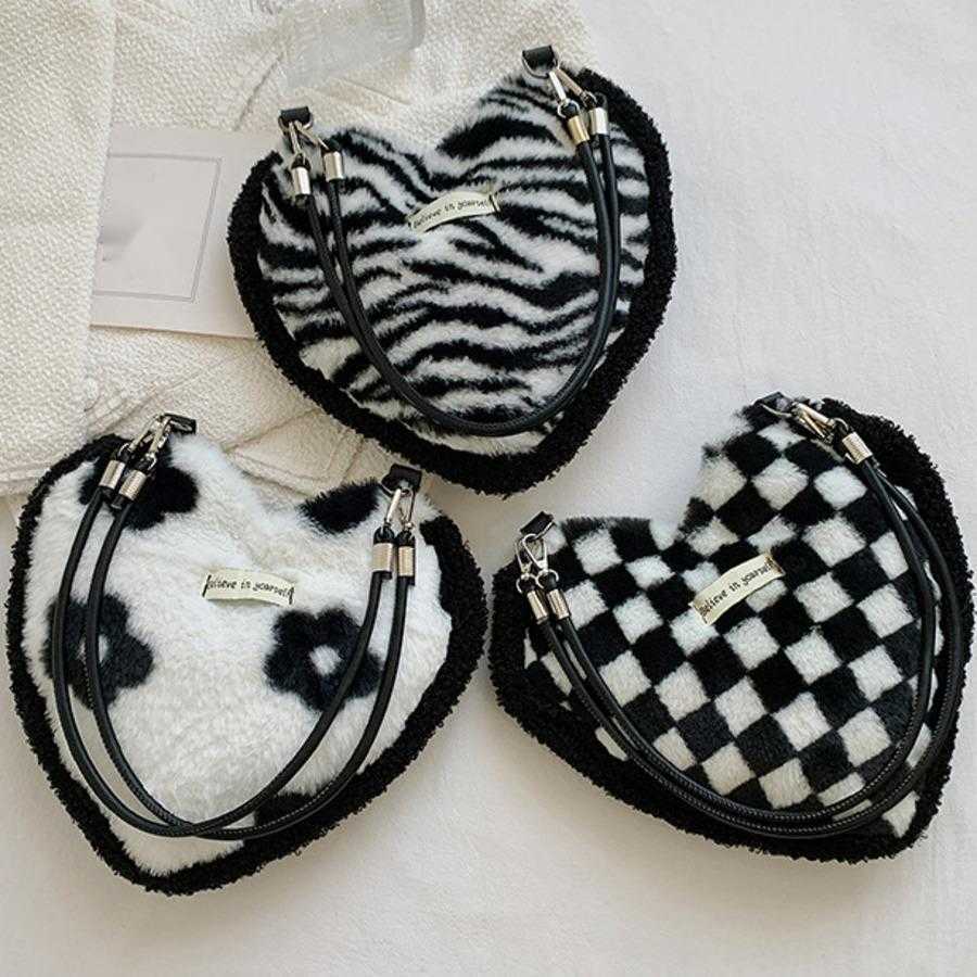 Winter Love Plush WoMens Tote Bag Korean Edition Plush Designer Bag Weaving Color Pure Chessboard Underarm Crossbody Bag For Women Totes Handbags c