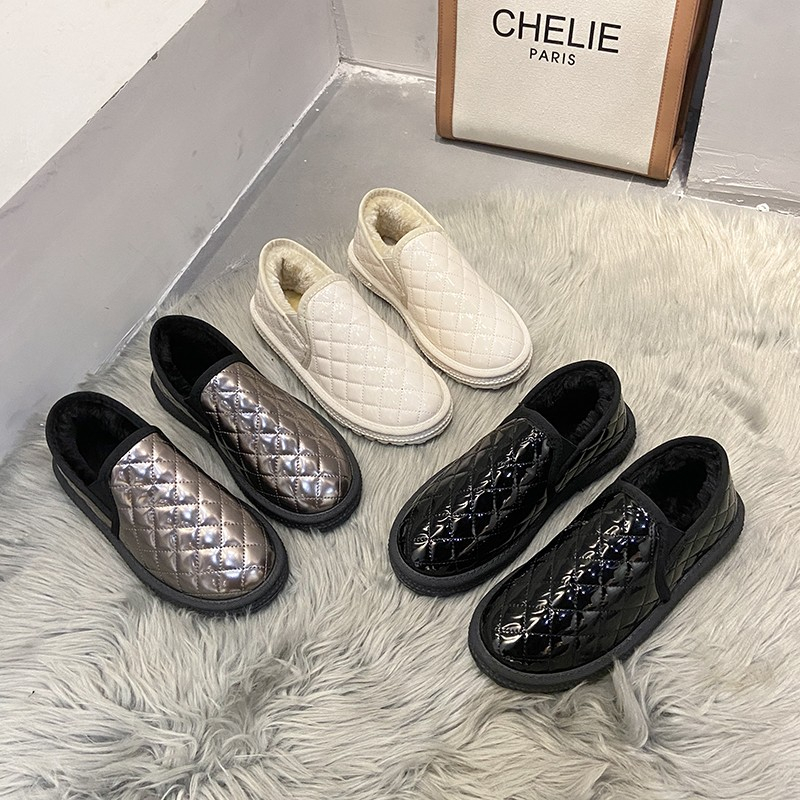 2025 New Women Fur Slippers Ankle Boots Flats Platform Short Plush Warm Flip ps Cotton Shoes Designer Brand Winter Snow Botas