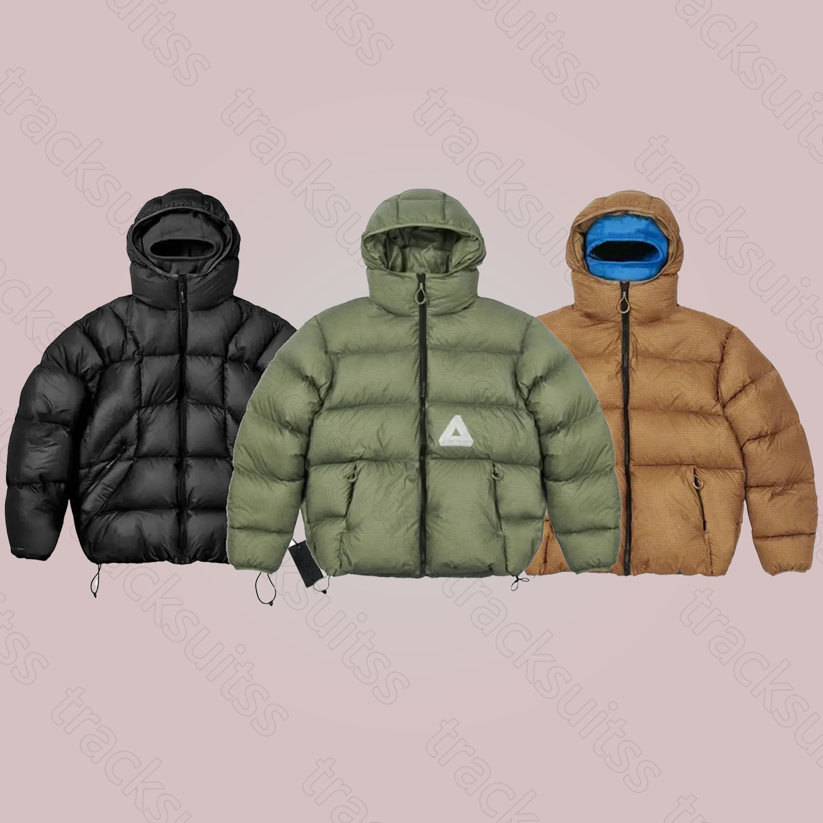 Mens Down Jacket Perrex Matte Balaclava Puffa Winter Jacket With Face Mask Windbreaker Coat Printed Warm Hooded Puffer Jacket Casual Jacket