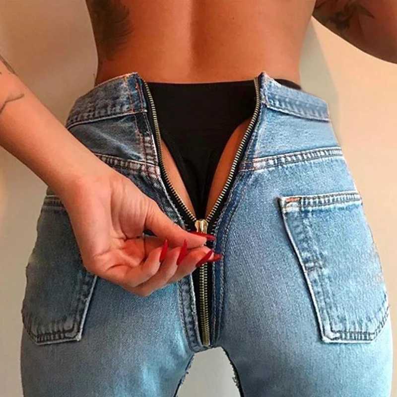 Women's Jeans New fashion high-quality niche design sexy high-end mid back zipper pencil pants womens jeans H241130