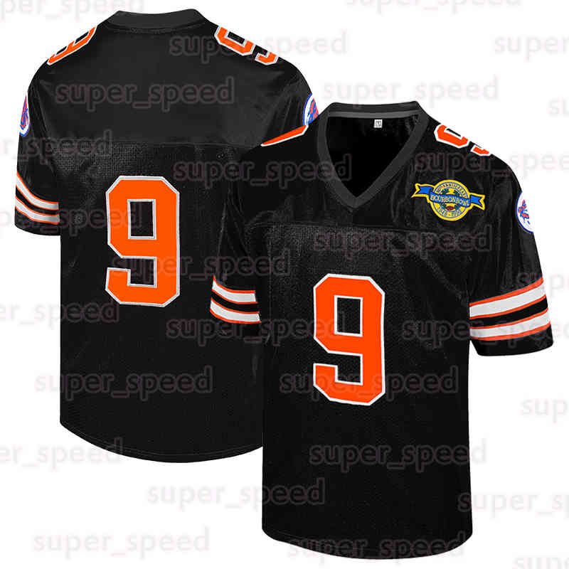 No Name 9 Bobby Boucher Football Jersey The Waterboy Adam Sandler 50th Anniversary Movie Mud Dogs Bourbon Bowl Jerseys 90s Casual Sports Tee With V-Neck Shirt Stitched