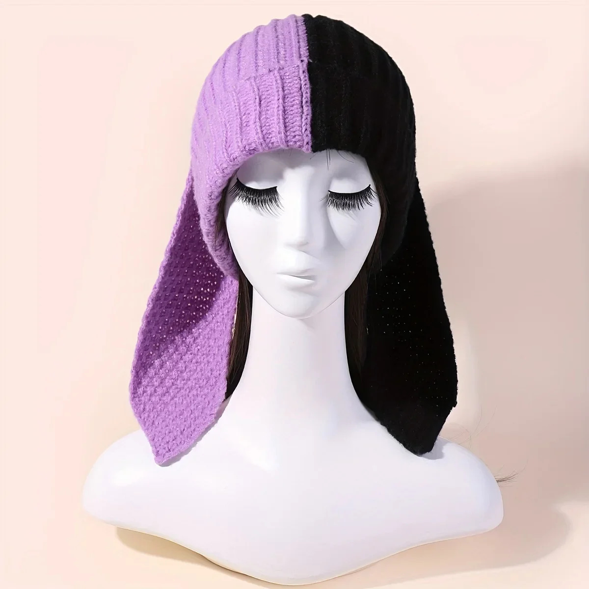 Bunny Beanie Hats For Women Cute Rabbit Winter Cap Warm Skull Outdoor Ski Slouchy Halloween Day Dead Decorations 241125