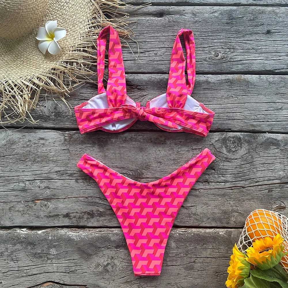 Women's Swimwear Sexy mini bikini 2024 colorful apron thong swimsuit womens cut bathtub set push up swimsuit womens beachwear H241130