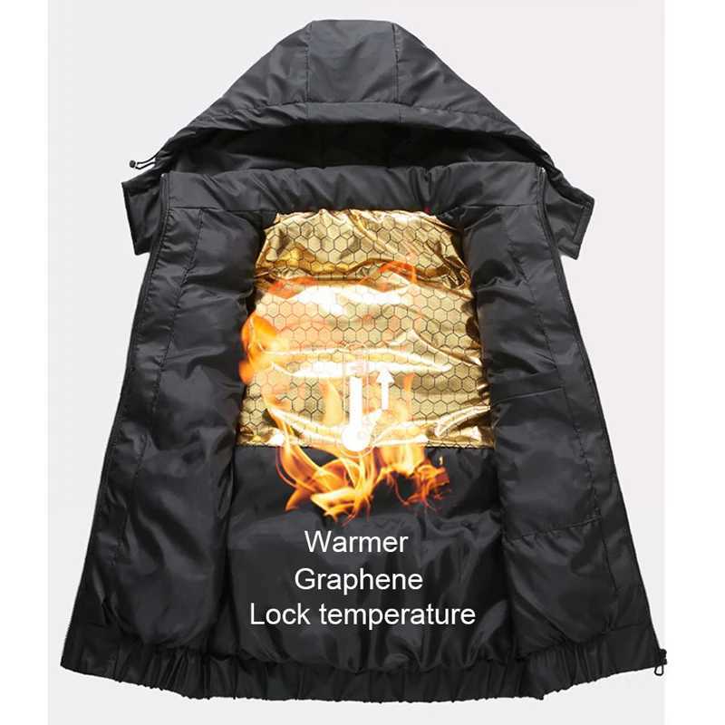 Men's Down Parkas 2024 Autumn and Winter Cotton Vest Solid Fashion Warm Sleeveless Jacket for Man with Hooded Casual Thick Mens Outwear Vest z241