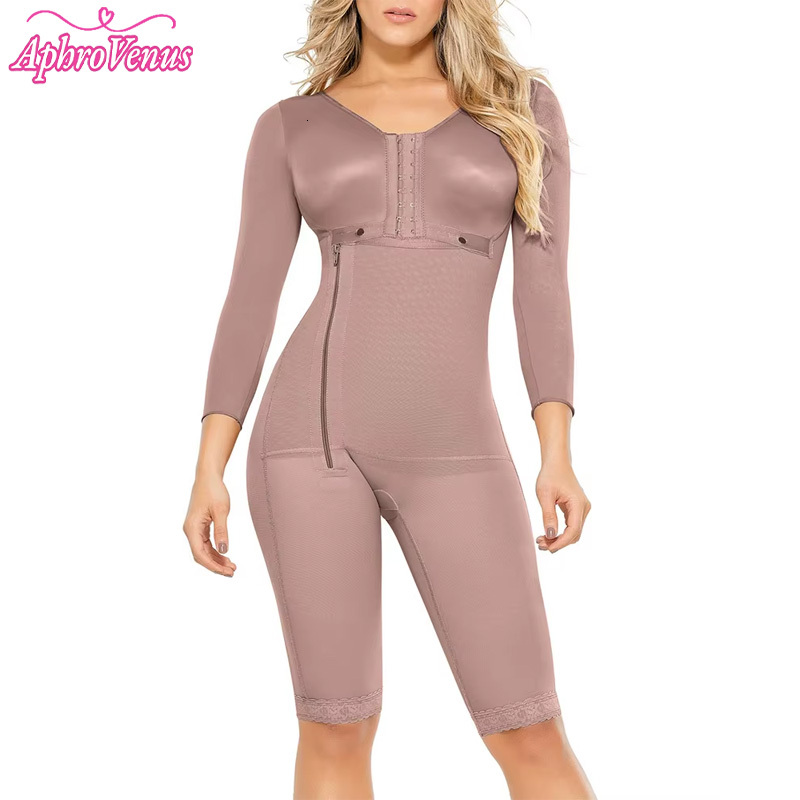 Fas Girdles Colombian Shaper Full Body Shapewear Post Surgery Postpartum Corset Long Sleeve Abdomen Control Women Bodysuit