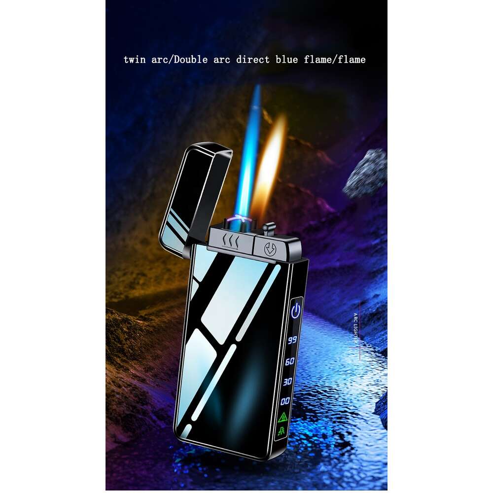 Without Gas Electric Three Fire Metal Windproof Iatable Charging Lighter Can Be Customized W260202