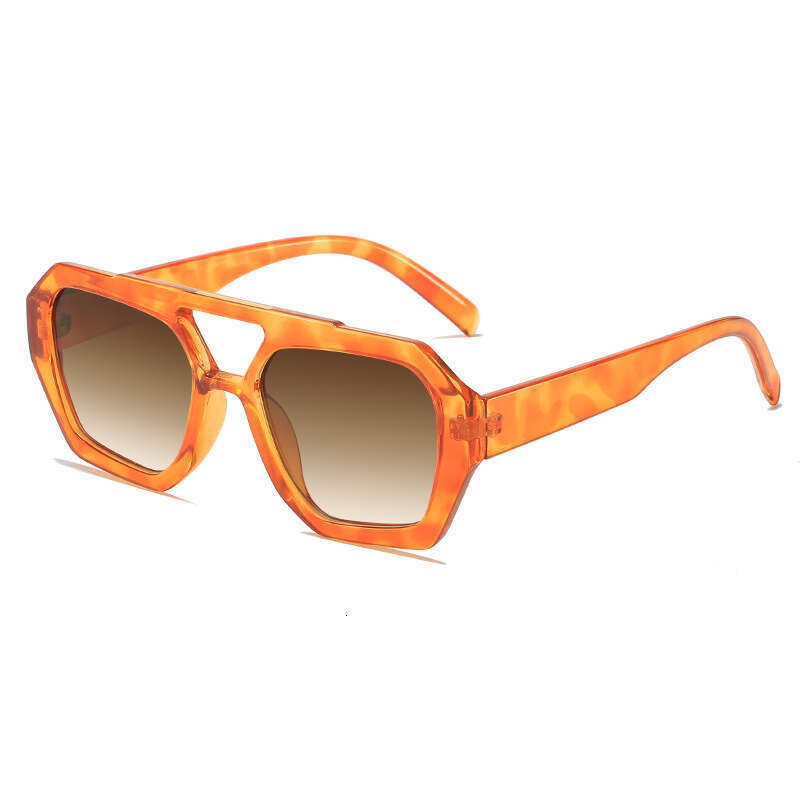 Shuangliang Street photo sunglasses, American high-end sense, Instagram style, men's and women's trendy concave shape, round face sunglasses