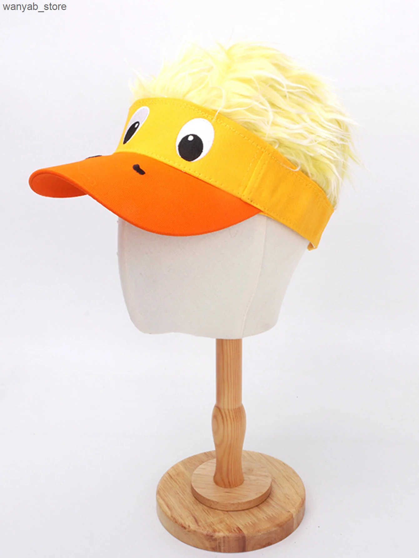 Wide Brim Hats Bucket Hats Baseball cap hip-hop hat fashion hat small yellow duck embroidered baseball cap fun wig duck tongue sun hat L240910