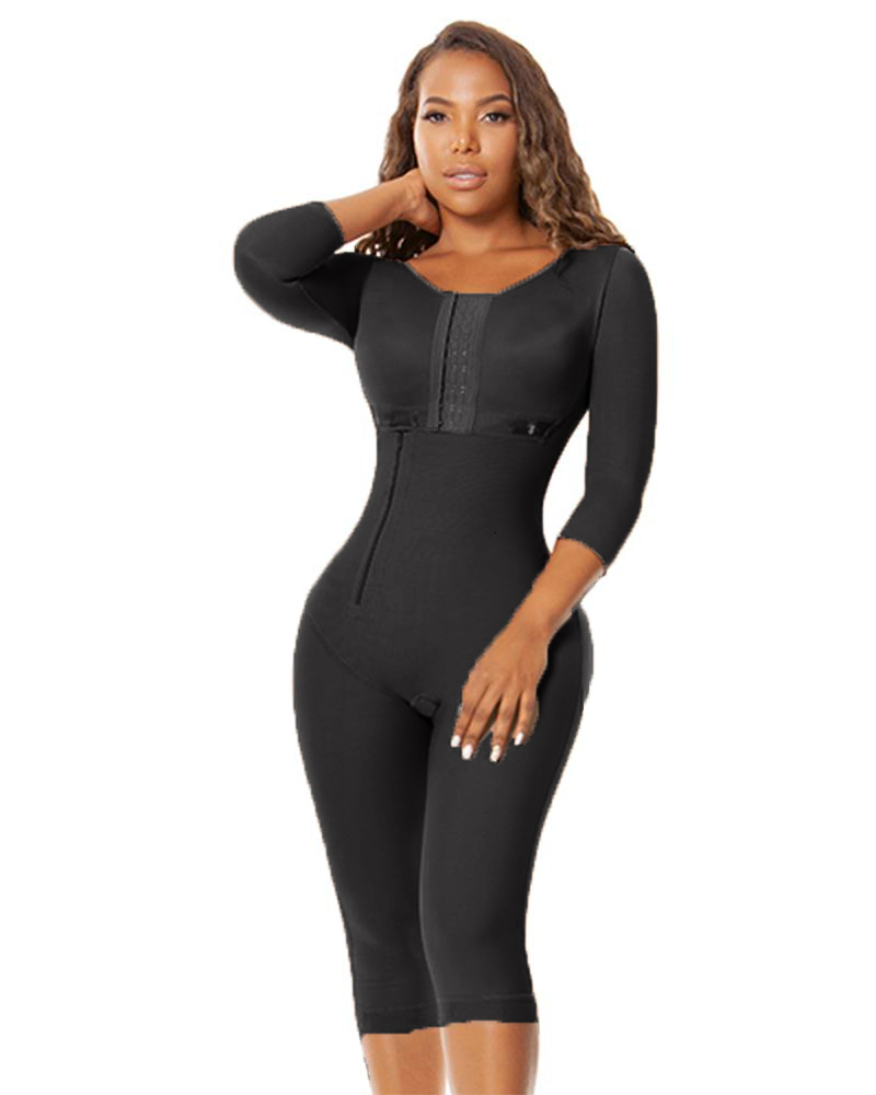 Fas Girdles Colombian Shaper Full Body Shapewear Post Surgery Postpartum Corset Long Sleeve Abdomen Control Women Bodysuit