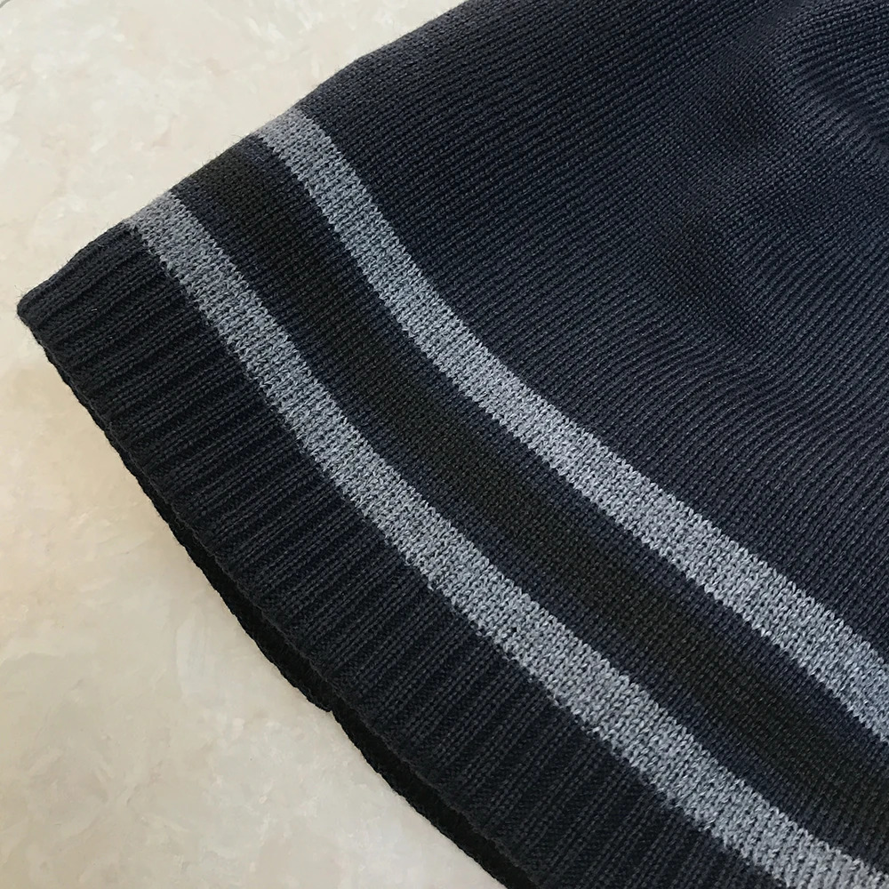 Mens Fleece Knitted Hat Winter Warm Beanie Soft Comfortable Snow Ski Cap Male Outdoor Thick Windproof Hedging Beanies 241125