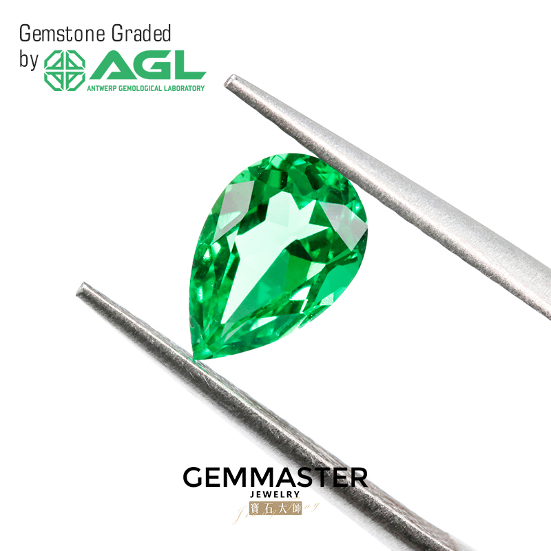 Pear Lab Grown Emerald Vivid Green With AGL certificate VVS VS Emerald Stone Hydrothermal Lab Emerald Colombia Color Green Stone