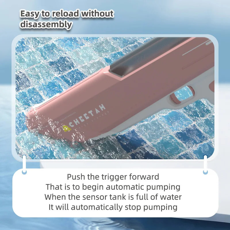 Electric Water Gun ToysAutomatic Absorbing WaterSummer Pool Beach Outdoor Continuous Firing Large Capacity For kids Adult Gift 240415