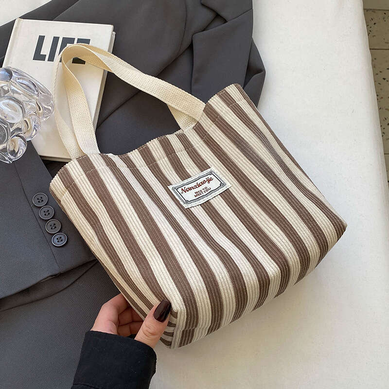 Vertical Canvas Bag, Large Capacity, Summer Style, Women's Hundred Handbag, Ins Student Class Shoulder Bag