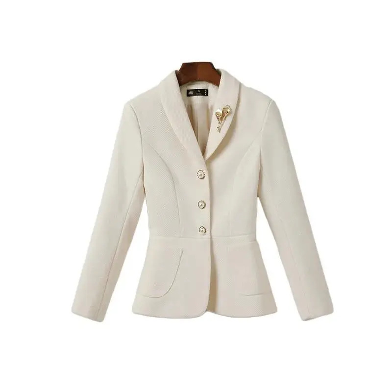 2023 Autumn Work Wear Womens Suit Elegant Solid Blazer Sleeveless Dress 2 Piece Set Single Breasted Jacket Plus Size S5XL 241129