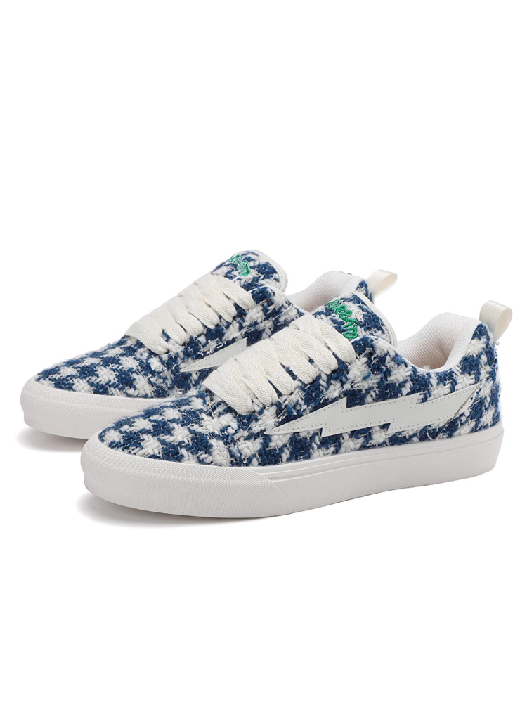 Lightning x storm D6227 trendy board shoes Picasso Collaboration Lightning Revenge Storm Thousand Bird Grid Board Shoes Men and Women Sports Couple