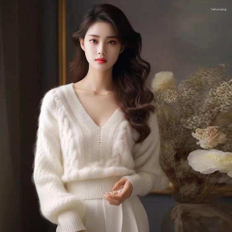 Women's Sweaters Women Clothing Fashion Loose Warm Pullovers Autumn Winter Vintage Solid Thick Sweater Comfortable Soft Wool Knitted Jumper