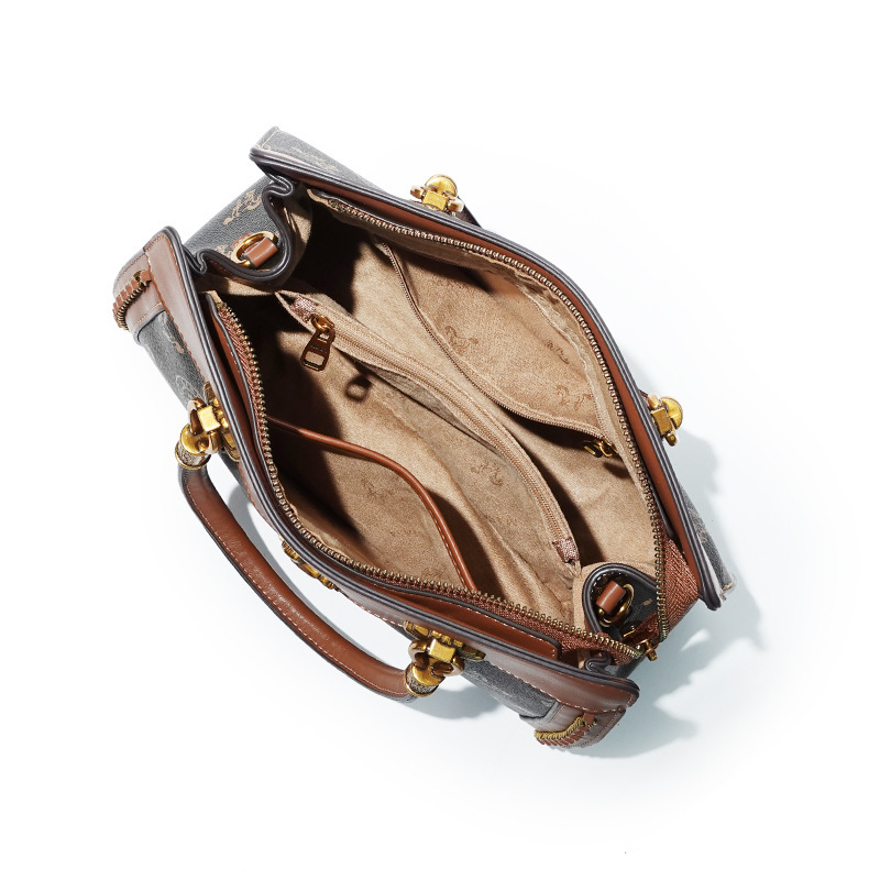 Old Flower Tote Versatile Commuter Middle Aged Handheld Cross Single Shoulder Bag Female Large Capacity Fashion