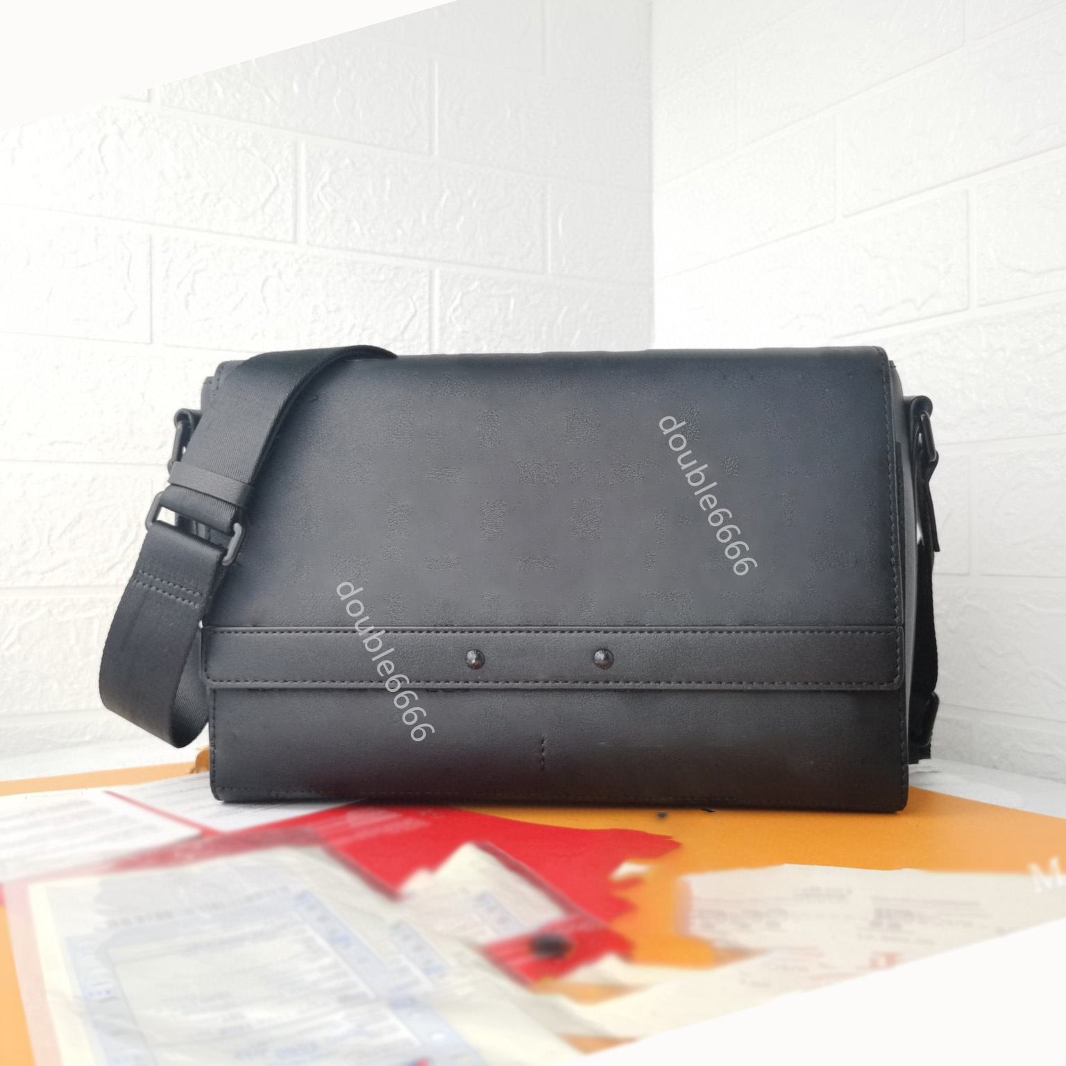 NEW handbag Men Black embossing shoulder bags designer cross body luxury man messenger bag fashion handbag Composite package backpack Postman bag