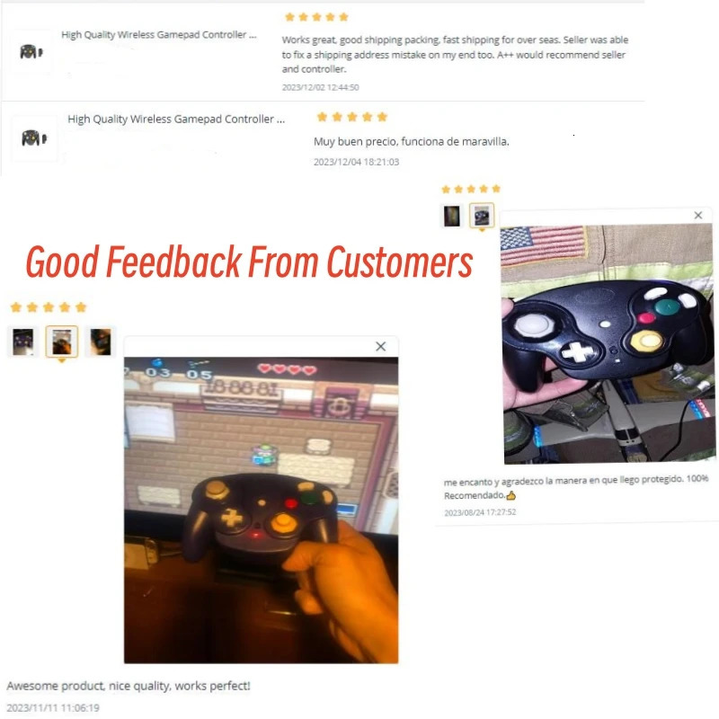 5 Colors Wireless Gamepad Controller for NGC game console with 24G Adapter Gamepads Joystick GameCube Video Game Console 240418