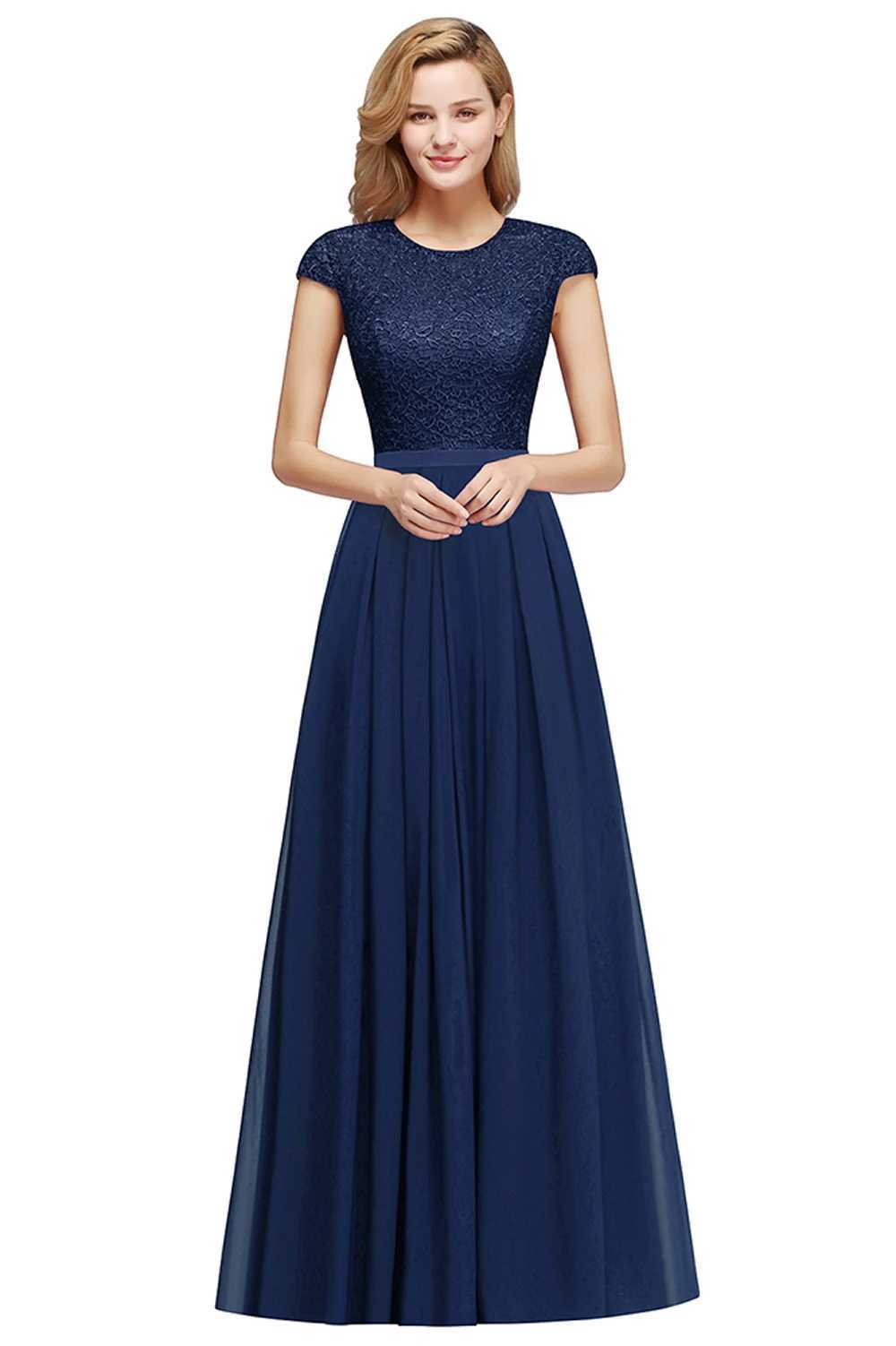 Runway Dresses Chiffon Candy Lace Evening Dresses Women Navy Blue Elegant Short Slves Formal Wedding Prom Party Gowns Robe De Soire Y240426