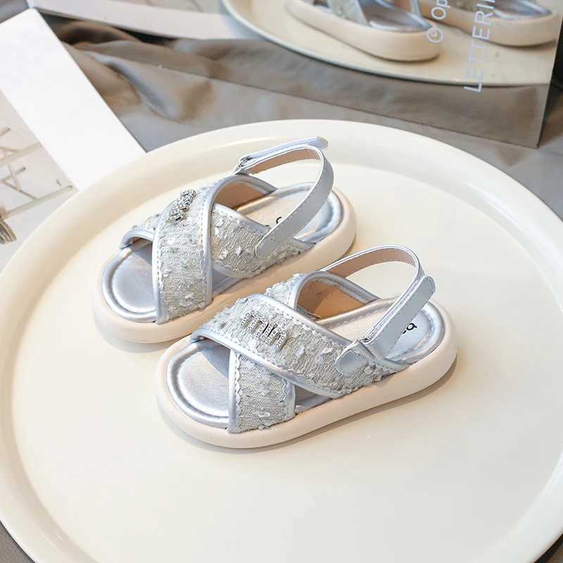 Sandals Children Fashion Casual Summer Soft-soled Non-slip Sequin Beach Sandals Girls Roman Kid Sandles Breathable Slippers for Girls Y241129QZ85 z250