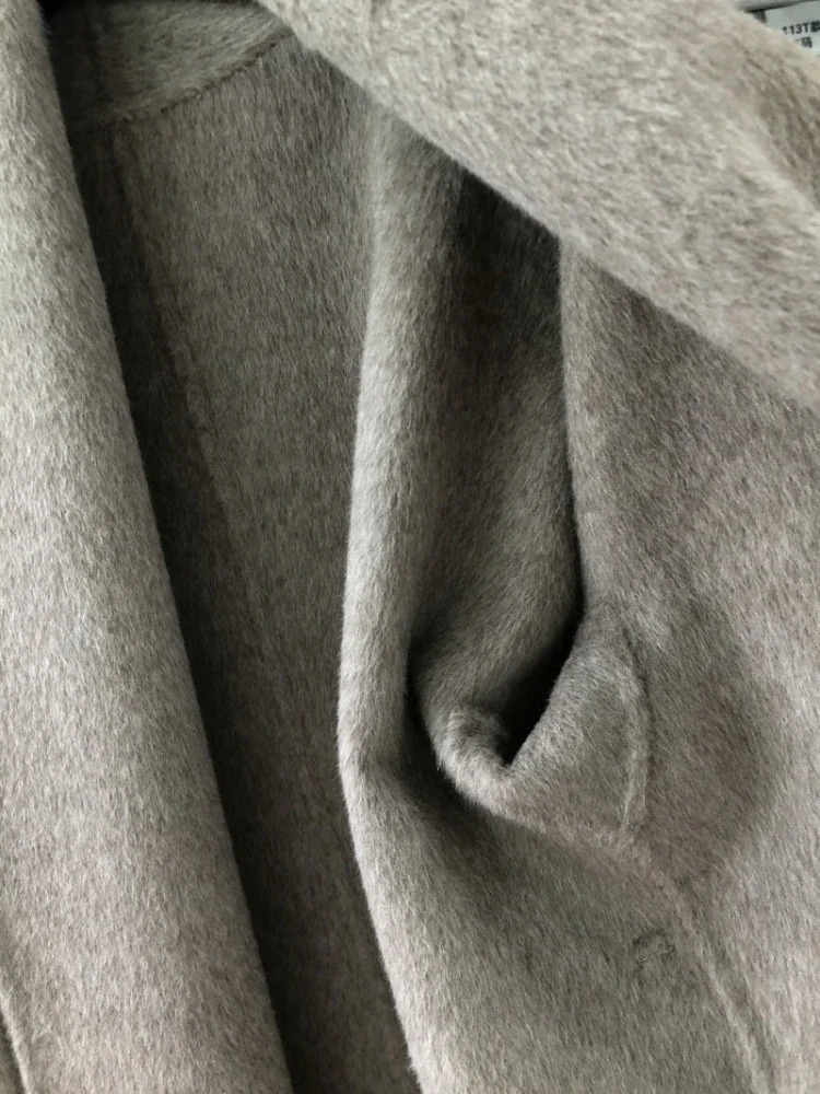 Women Bathrobe Style Double Sided Wool Coat Loose Big TurnDown Collar Long Sleeve Fashion Warm Jacket Autumn Winter 241129