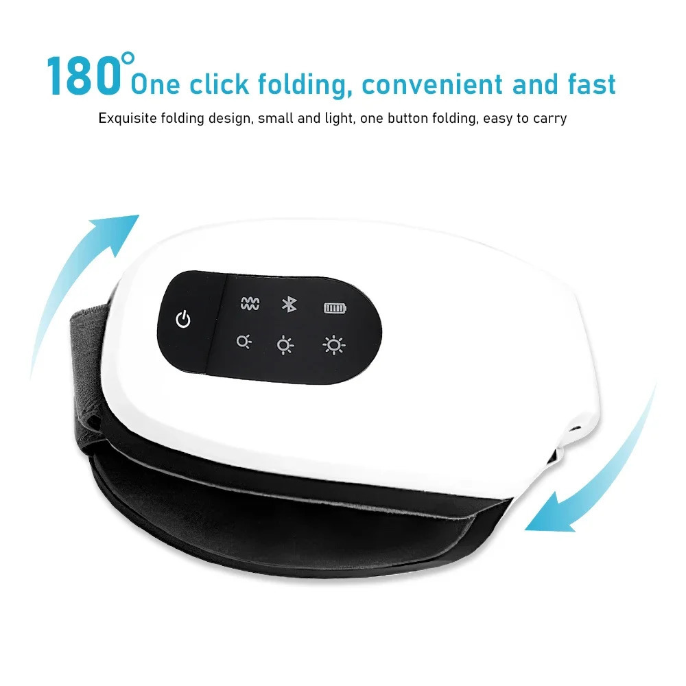 Heated Eye Massager With Bluetooth Music Vibration for Eye Relax Reduce Eye Strain Improve Sleep Smart Massage Eye Mask 240430