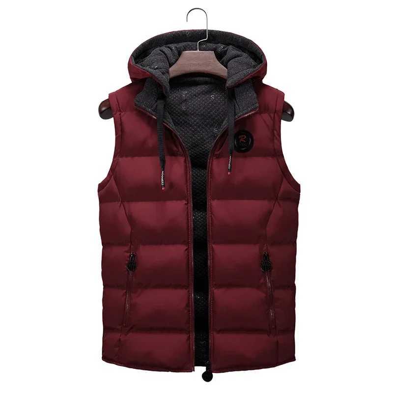 Men's Down Parkas Winter Casual Vests Warm Hood Jacket Vest Men Sleeveless Streetwear Jackets Parkas Vests Men Outerwear Quality Mens Vest Brand 