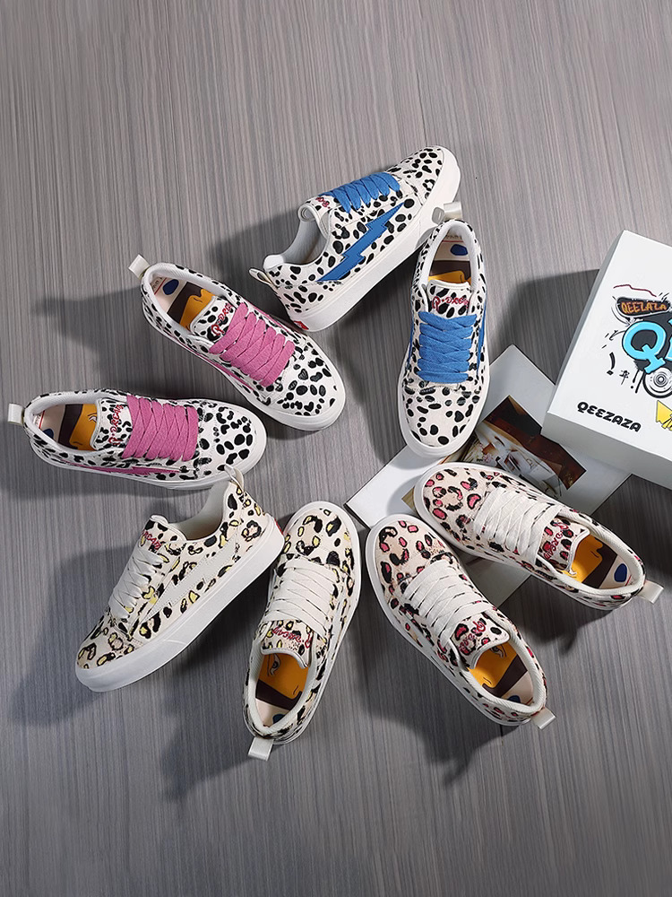 Lightning x storm D6229 board shoes Picasso collaboration leopard print revenge lightning storm for men and women fashion casual shoes trendy couple s