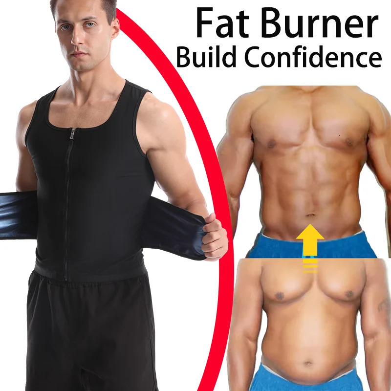Mens Body Shaper Sauna Vest Double Belt Sweat Shirt Waist Trainer Corset Top Abdomen Slimming Shapewear Fat Burn Fitness Suits 241121