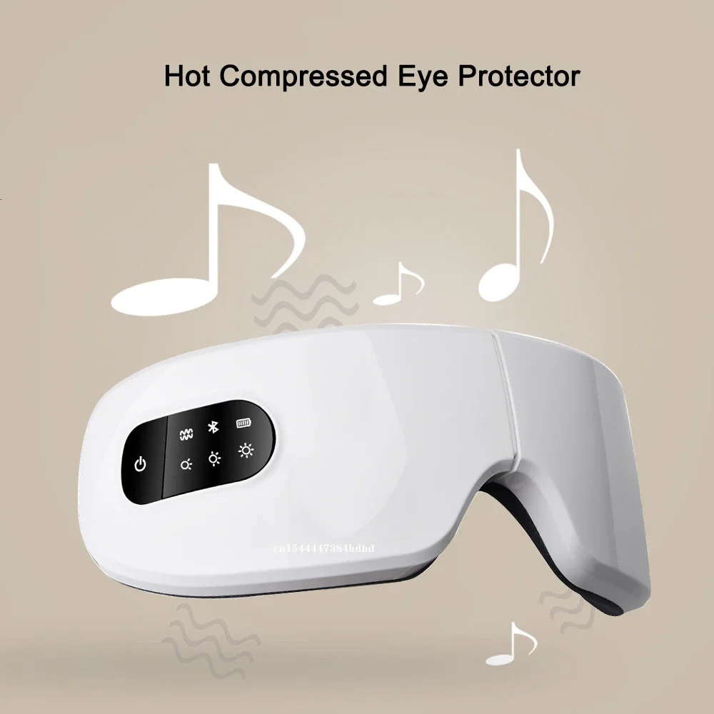 Heated Eye Massager With Bluetooth Music Vibration for Eye Relax Reduce Eye Strain Improve Sleep Smart Massage Eye Mask 240430