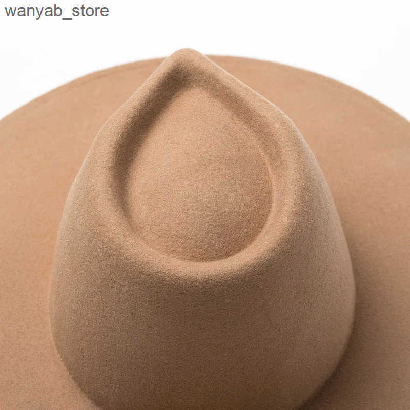 Wide Brim Hats Bucket Hats Classical Wide Brim Porkpie Fedora Hat Camel Black % Wool Hats Men Women Crushable Winter Hat Derby Wedding Church Jazz Hat