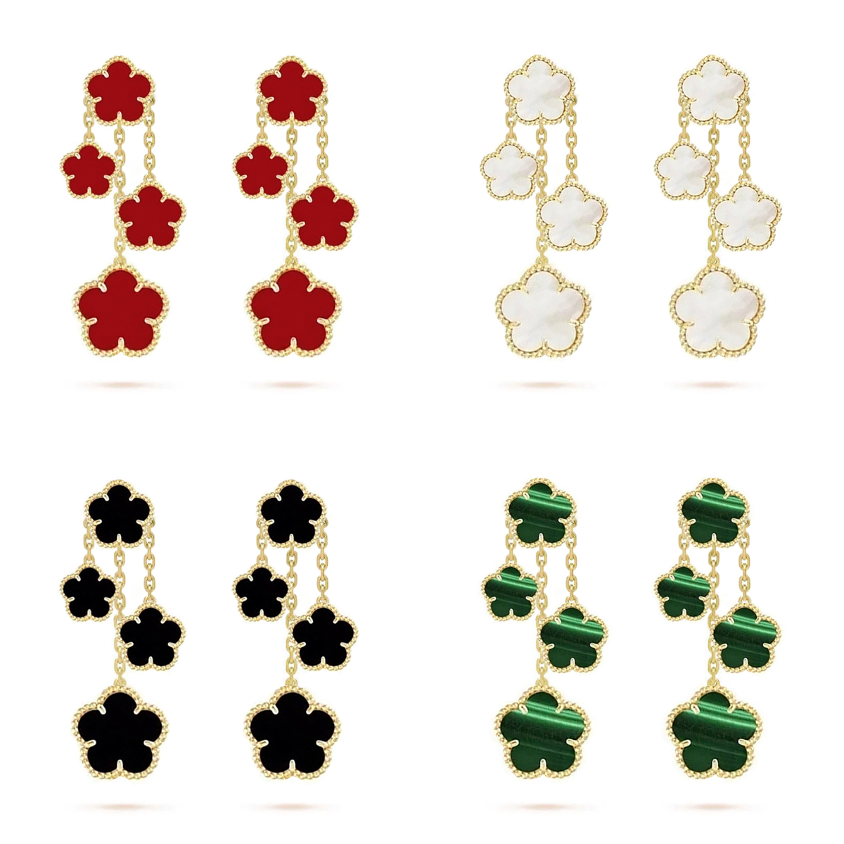 clover earring silver designer jewelry women earrings designer for women luxury earrings 925 sterling silver jewelry diamond earings Classic Chirstmas party gift