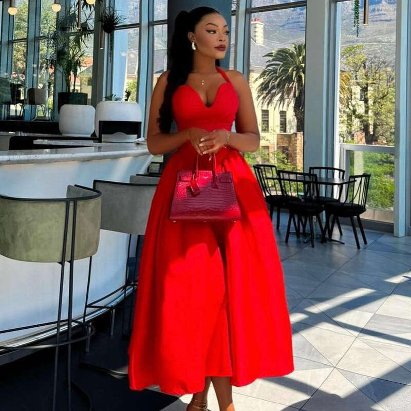 African Strapless Neck Hanging Women's Formal European And American Banquet Evening Dress, Bridesmaid Dress