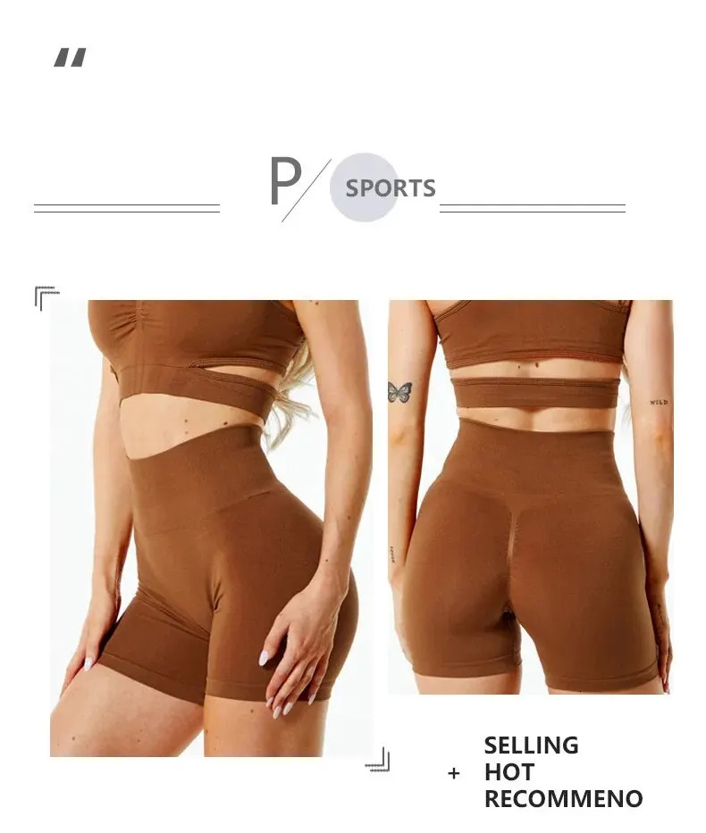2PCS Alphalete High Waist Amplify Seamless Shorts Women Scrunch Butt Yoga Push Up Gym Athletic Booty Workout Short 240422