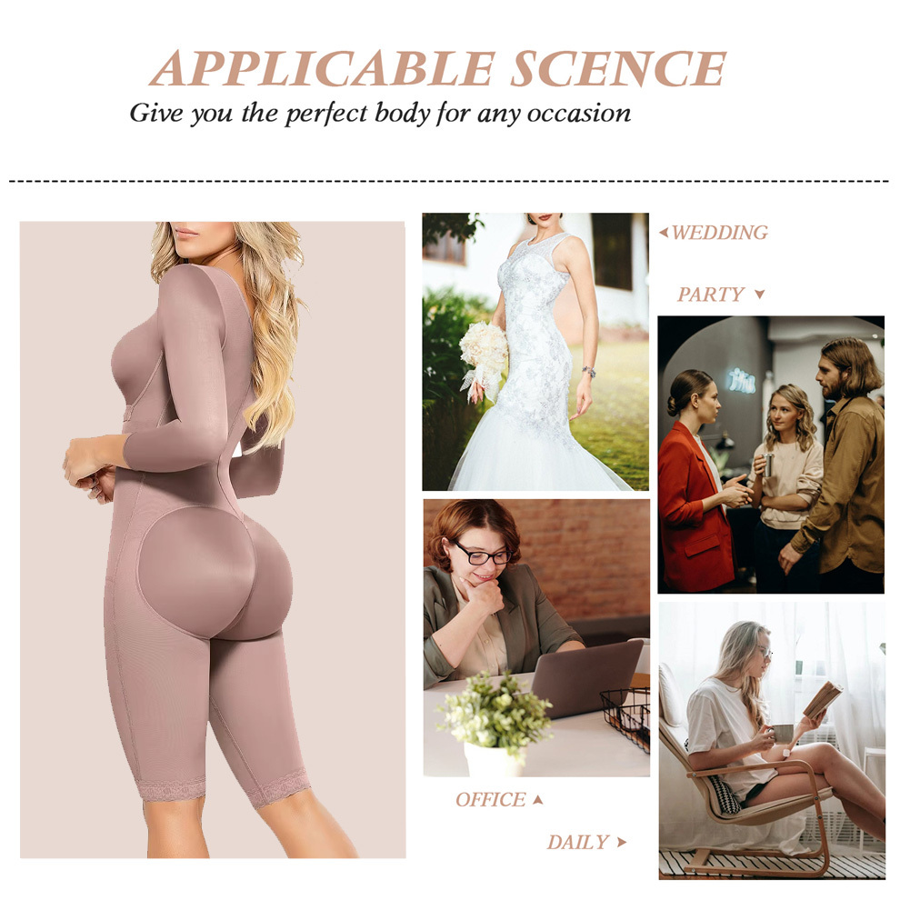 Fas Girdles Colombian Shaper Full Body Shapewear Post Surgery Postpartum Corset Long Sleeve Abdomen Control Women Bodysuit