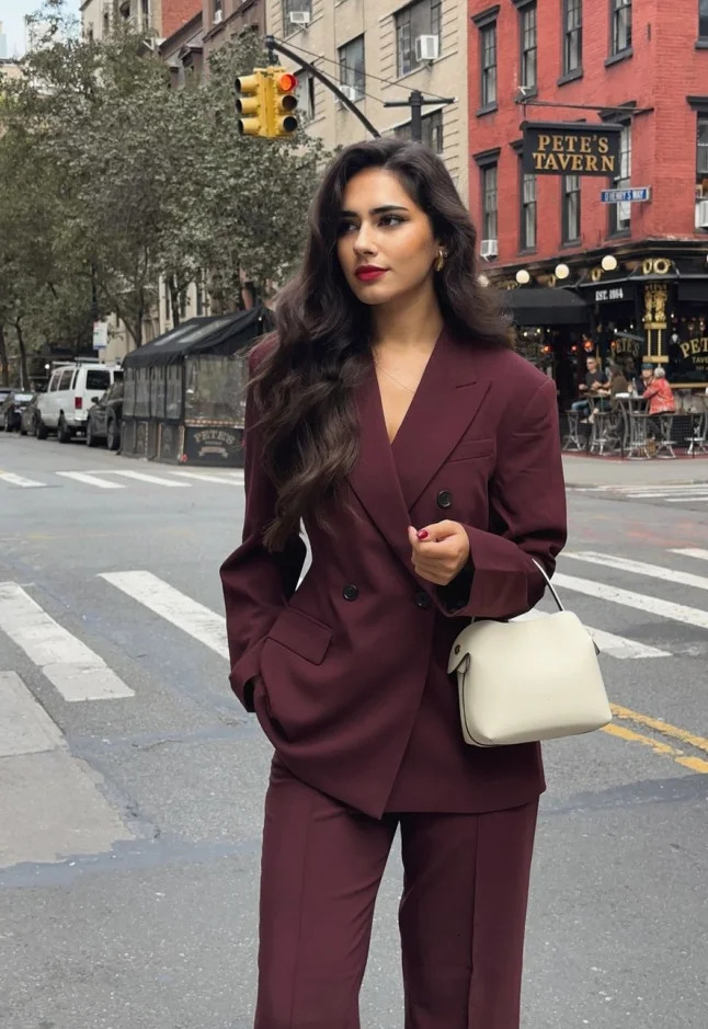 Elegant Solid Women Coat Fashion Loose Full Sleeve DoubleBreasted Female Overcoat Autumn Turndown Collar Ladies Thick Jacket 241121